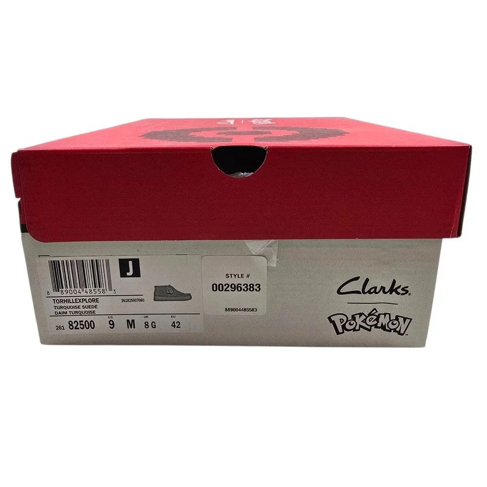 Clarks Torhill Explore X Pokémon Venusaur Turquoise Suede Chukka, Mens Sz 9 NEW
